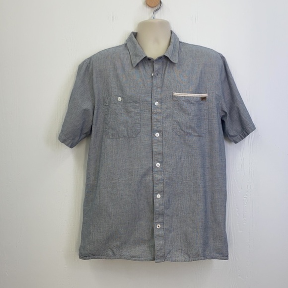 Vans - White & Navy Button Up Short Sleeve Shirt Size XL - Picture 2 of 13